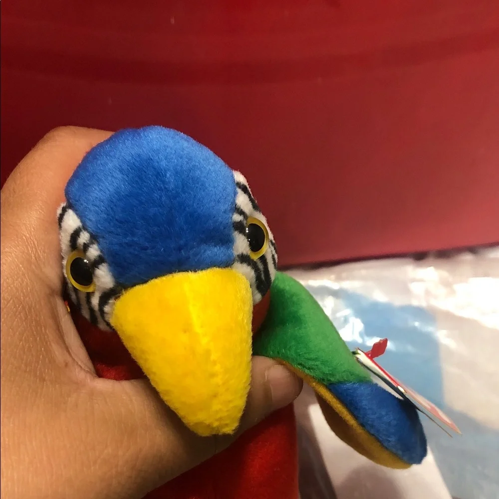 Ty Red and Multicolored Plush Bird Toy Set